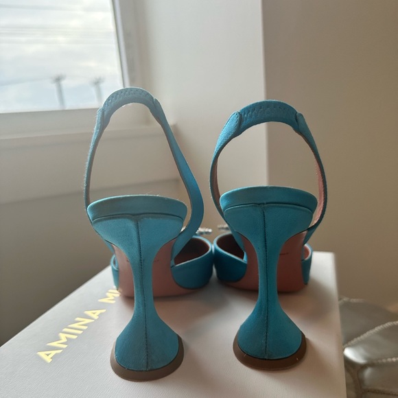 Amina Muaddi Begum Crystal Brooch Slingback - Picture 7 of 14